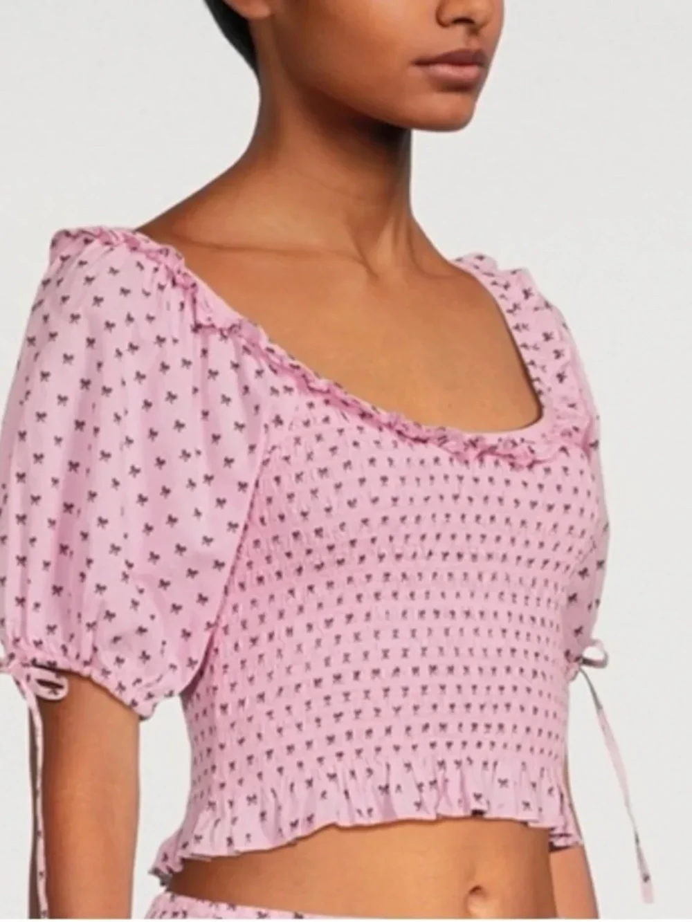 LoveShackFancy Molly Top in Classic Pink
